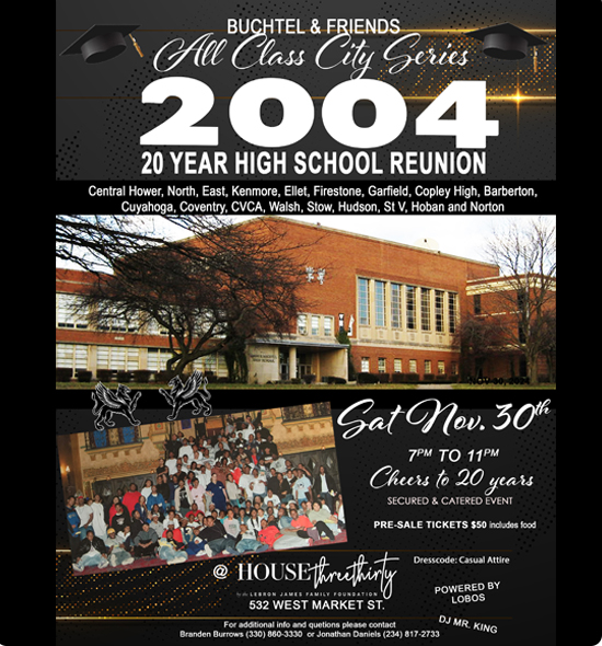 All Class City Series - All Class 2004 High School Reunion at House of Three Thirty, Nov 30 2024, 7pm to 11pm Akron Ohio 